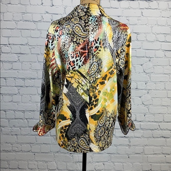 IC Collections Vintage Abstract Paillettes Shirt - Picture 4 of 9